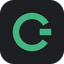 The tray icon, green